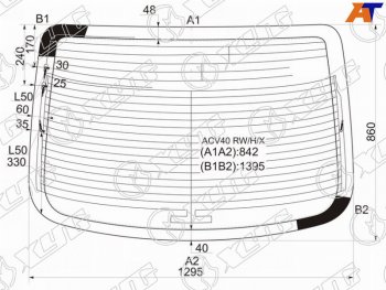 Стекло заднее (Цвет зеленый Обогрев Антенна) Toyota Camry (XV40) 06-11  Aurion 06-12  Camry UAE XYG ACV40 RW/H/X