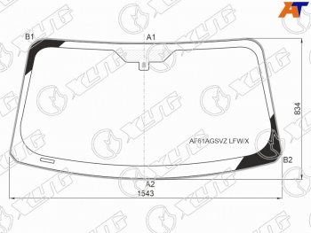 Стекло лобовое (молдинг) XYG Ford Mustang S550 купе рестайлинг (2017-2023) (зеленое)