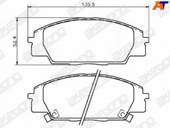 Колодки тормозные перед FL-FR SAT Honda Civic FN купе дорестайлинг (2005-2008)