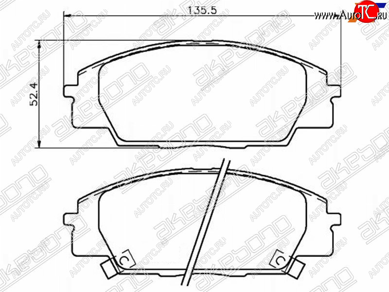 2 599 р. Колодки тормозные перед FL-FR SAT Honda Civic FN купе дорестайлинг (2005-2008)  с доставкой в г. Кемерово