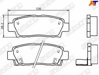 Колодки тормозные зад LH-RH SAT Toyota Mark 2 X110 седан рестайлинг (2002-2004)