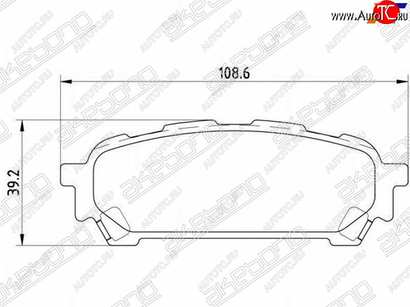 1 699 р. Колодки тормозные зад RH-LH SAT Subaru Impreza GC седан (1992-2000)  с доставкой в г. Кемерово