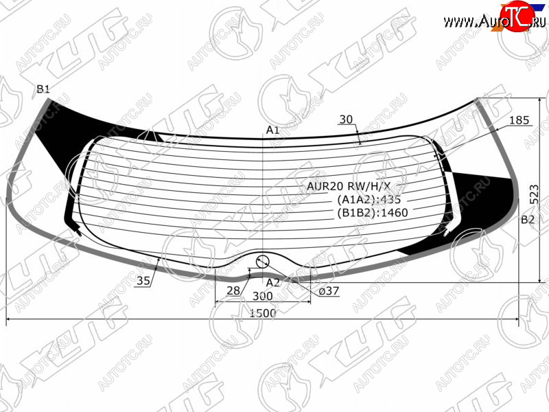 16 649 р. Стекло заднее (Цвет зеленый Обогрев Молдинг) Toyota Verso 09-17 XYG AUR20 RW/H/X  с доставкой в г. Кемерово