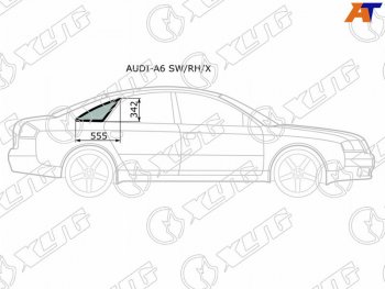 Стекло кузова боковое (не опускное) (Справа Цвет зеленый) Audi A6 97-05  S6 99-04 XYG AUDI-A6 SW/RH/X