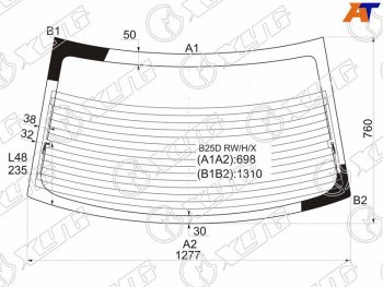 Стекло заднее (Цвет зеленый Обогрев Антенна 4D SED) Mazda 323 98-03  Familia 98-03  Protеgе 98- XYG B25D RW/H/X