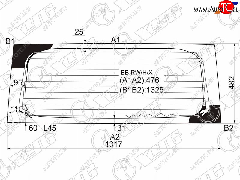 7 999 р. Стекло заднее (Цвет зеленый Обогрев) Great Wall Hover M2 13-14  Scion xB 03-06  Toyota bB 00-05 XYG BB RW/H/X  с доставкой в г. Кемерово