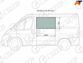 Стекло кузова боковое (не опускное) (Слева Цвет зеленый) Peugeot Boxer 06-  Citroen Jumper 06-  F XYG BOXER-II-06 SR/LH/X