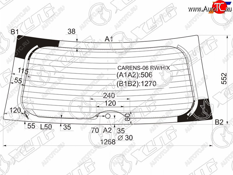 9 549 р. Стекло заднее (Цвет зеленый Обогрев) Kia Carens 06-12 XYG CARENS-06 RW/H/X  с доставкой в г. Кемерово