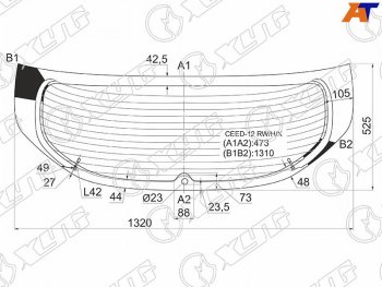 Стекло заднее (Цвет зеленый Обогрев 5D HBK) Kia Ceed 12-18 XYG CEED-12 RW/H/X