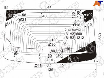 Стекло заднее (Цвет зеленый Обогрев) Citroen C1 05-14  Peugeot 107 05-15 XYG CI-C1 RW/H/X