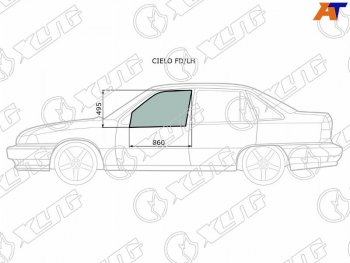 Стекло боковое опускное (Спереди Слева Цвет зеленый) Daewoo Nexia 94-16 XYG CIELO FD/LH