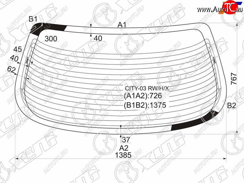8 499 р. Стекло заднее (Цвет зеленый Обогрев Антенна) Honda City 02-08  Fit Aria 02-09 XYG CITY-03 RW/H/X  с доставкой в г. Кемерово