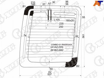 6 599 р. Стекло заднее (Цвет зеленый Обогрев) Opel Combo 01-11 XYG COMBO-01 RW/RH/H/X  с доставкой в г. Кемерово. Увеличить фотографию 2