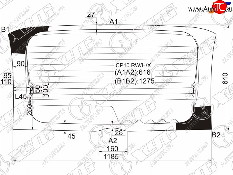 9 699 р. Стекло заднее (Цвет зеленый Обогрев) Toyota Funcargo 99-05  Yaris Verso 99-06 XYG CP10 RW/H/X  с доставкой в г. Кемерово