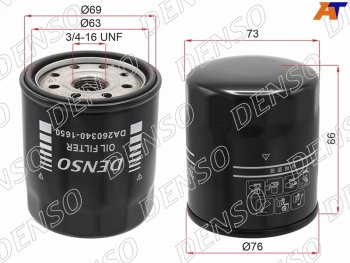 489 р. Фильтр масляный TOYOTA 1GFE,#JZ#,1,2MZFE 92- DENSO DA260340-1650  с доставкой в г. Кемерово. Увеличить фотографию 1