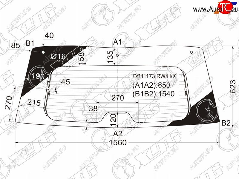 12 449 р. Стекло заднее (Цвет зеленый Обогрев) Chevrolet Tahoe 06-14  Cadillac Escalade 06-15  Chevrolet Su XYG DB11173 RW/H/X  с доставкой в г. Кемерово