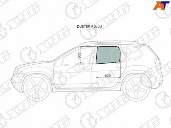 2 349 р. Стекло боковое опускное (Сзади Слева Цвет зеленый) Nissan Terrano 14-22  Renault Duster 10-21  D XYG DUSTER RD/LH  с доставкой в г. Кемерово. Увеличить фотографию 1