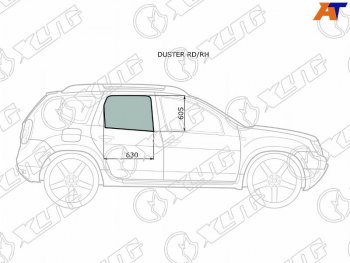 2 349 р. Стекло боковое опускное (Сзади Справа Цвет зеленый) Nissan Terrano 14-22  Renault Duster 10-21  XYG DUSTER RD/RH  с доставкой в г. Кемерово. Увеличить фотографию 1