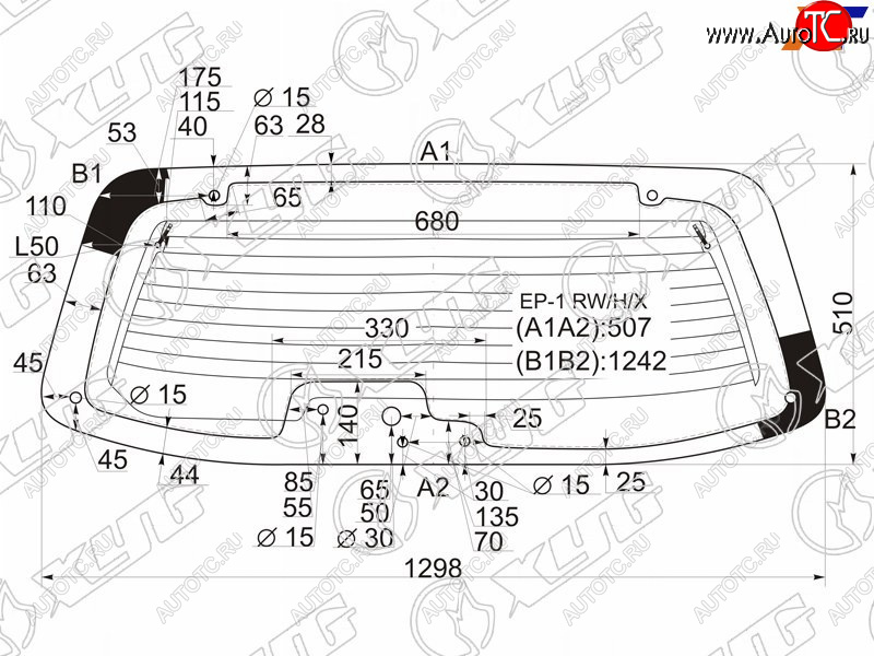 8 499 р. Стекло заднее (Цвет зеленый Обогрев) Mazda Tribute 00-07 XYG EP-1 RW/H/X  с доставкой в г. Кемерово