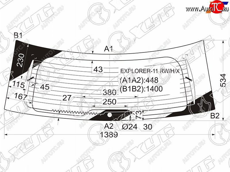 13 899 р. Стекло заднее (Цвет зеленый Обогрев) Ford Explorer 10-19 XYG EXPLORER-11 RW/H/X  с доставкой в г. Кемерово