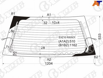 8 749 р. Стекло заднее (Цвет зеленый Обогрев) Toyota Raum 97-03 XYG EXZ10 RW/H/X  с доставкой в г. Кемерово. Увеличить фотографию 1