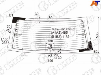 7 549 р. Стекло заднее (Цвет зеленый Обогрев 5D HBK) Skoda Fabia 99-08 XYG FABIA-HBK RW/H/X  с доставкой в г. Кемерово. Увеличить фотографию 1