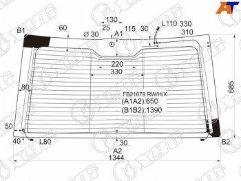 13 949 р. Стекло заднее (Цвет зеленый Обогрев Антенна) Land Rover Range Rover 02-12 XYG FB21679 RW/H/X  с доставкой в г. Кемерово. Увеличить фотографию 1