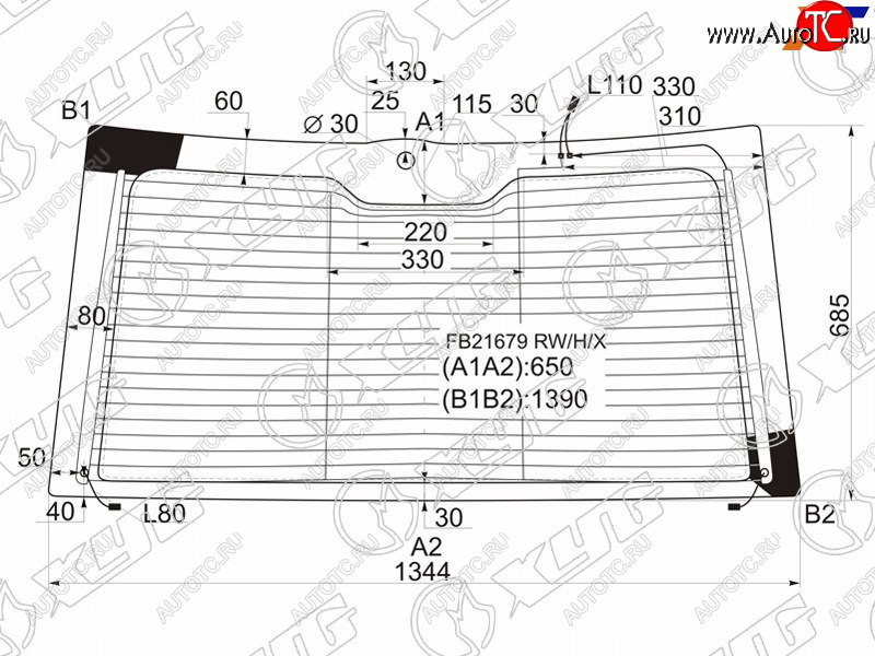 13 949 р. Стекло заднее (Цвет зеленый Обогрев Антенна) Land Rover Range Rover 02-12 XYG FB21679 RW/H/X  с доставкой в г. Кемерово