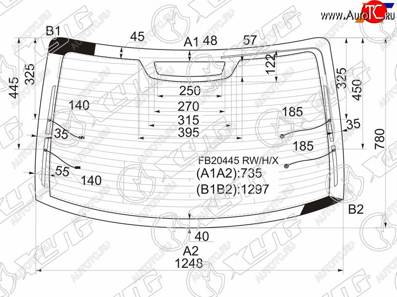 9 749 р. Стекло заднее (Цвет зеленый Обогрев Антенна) BMW 3-Series 98-06 XYG FB20445 RW/H/X  с доставкой в г. Кемерово
