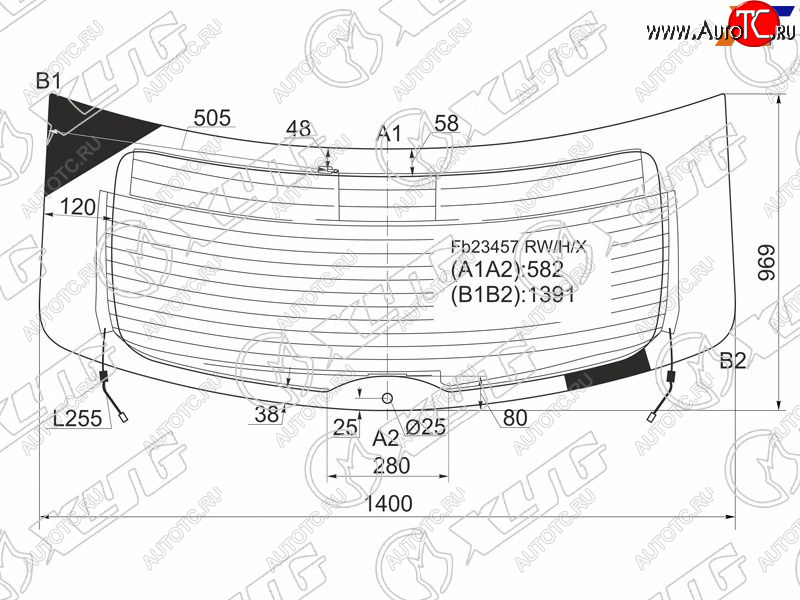 14 899 р. Стекло заднее (Цвет зеленый Обогрев Антенна) Mazda CX-9 07-15 XYG FB23457 RW/H/X  с доставкой в г. Кемерово