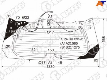 10 399 р. Стекло заднее (Цвет зеленый Обогрев) Toyota Land Cruiser Prado (J150) 09-24  Lexus GX 09-23 XYG FJ150-17H RW/H/X  с доставкой в г. Кемерово. Увеличить фотографию 1