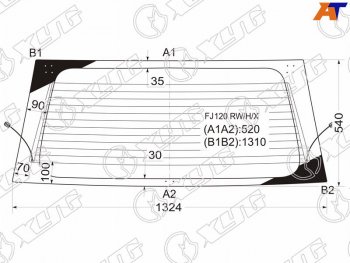 6 599 р. Стекло заднее (Цвет зеленый Обогрев) Toyota Land Cruiser Prado (J120) 02-09 XYG FJ120 RW/H/X  с доставкой в г. Кемерово. Увеличить фотографию 1