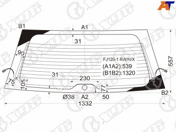 6 449 р. Стекло заднее (Цвет зеленый Обогрев) Toyota Land Cruiser Prado (J120) 02-09  Lexus GX 02-09 XYG FJ120-1 RW/H/X  с доставкой в г. Кемерово. Увеличить фотографию 1
