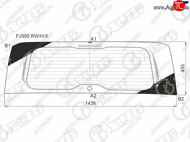 9 949 р. Стекло заднее (Цвет зеленый Обогрев Антенна) Toyota Land Cruiser (J300) 21- XYG FJ300 RW/H/X  с доставкой в г. Кемерово