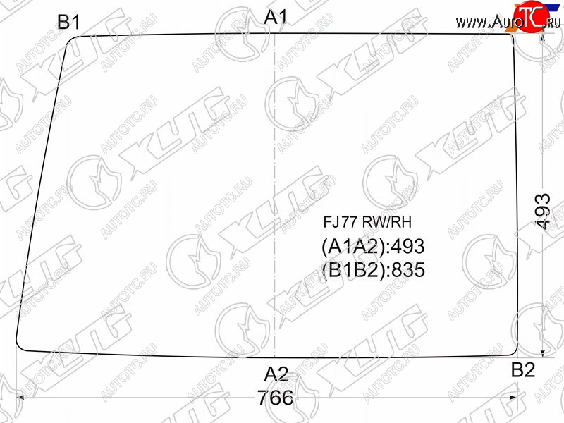 5 699 р. Стекло заднее (Цвет зеленый) Toyota Land Cruiser 84-  Land Cruiser Prado (J70) 87-96 XYG FJ77 RW/RH  с доставкой в г. Кемерово