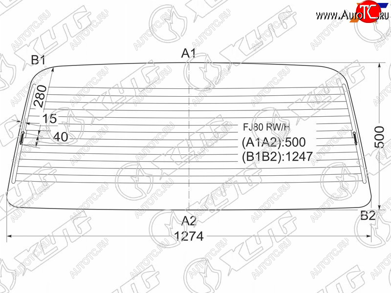 6 599 р. Стекло заднее (Цвет зеленый Обогрев) Toyota Land Cruiser (J80) 89-97  Lexus LX 95-97 XYG FJ80 RW/H  с доставкой в г. Кемерово