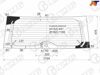 7 999 р. Стекло заднее (Цвет зеленый Обогрев) Ford Fusion 02-12 XYG FUSION RW/H/X  с доставкой в г. Кемерово. Увеличить фотографию 1