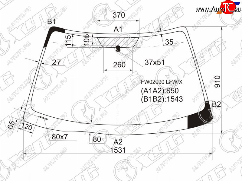 9 699 р. Стекло лобовое Toyota Solara 98-03 XYG FW02090 LFW/X  с доставкой в г. Кемерово