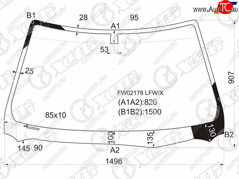 6 599 р. Стекло лобовое Lexus ES 96-01 XYG FW02178 LFW/X  с доставкой в г. Кемерово