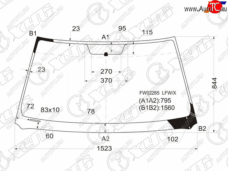 5 399 р. Стекло лобовое Toyota Highlander 00-07  Kluger V 00-07 XYG FW02265 LFW/X  с доставкой в г. Кемерово
