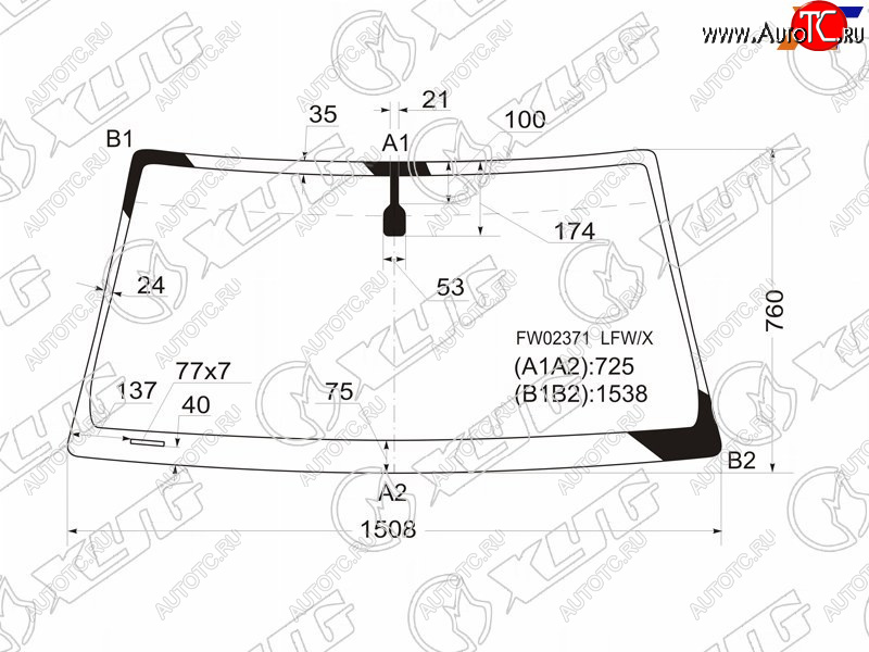 5 849 р. Стекло лобовое Toyota 4Runner 02-09  Hilux Surf 02-09 XYG FW02371 LFW/X  с доставкой в г. Кемерово