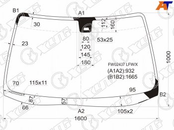 10 549 р. Стекло лобовое (Датчик дождя) Acura MDX 00-06  Honda MDX 03-06 XYG FW02437 LFW/X  с доставкой в г. Кемерово. Увеличить фотографию 1