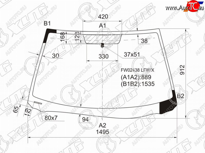 11 549 р. Стекло лобовое Toyota Solara 03-09 XYG FW02438 LFW/X  с доставкой в г. Кемерово