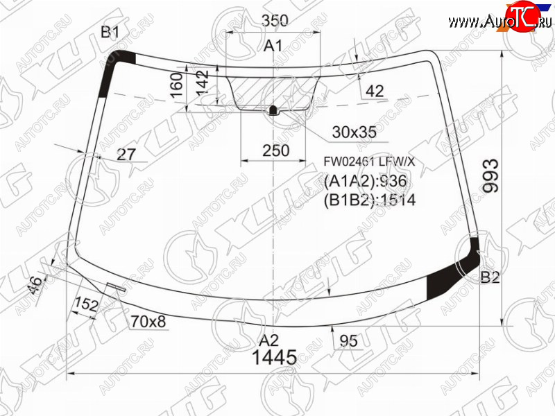 6 399 р. Стекло лобовое Mazda 3 03-06 XYG FW02461 LFW/X  с доставкой в г. Кемерово