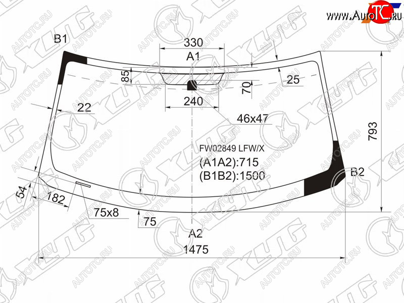 5 999 р. Стекло лобовое Scion xB 07-15  Toyota Corolla Rumion 07-15 XYG FW02849 LFW/X  с доставкой в г. Кемерово