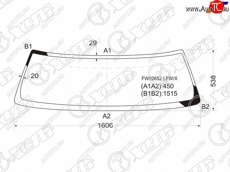 5 849 р. Стекло лобовое Toyota FJ Cruiser 05-18 XYG FW02652 LFW/X  с доставкой в г. Кемерово