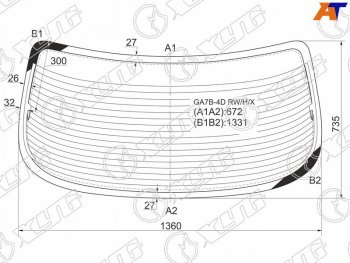 4 999 р. Стекло заднее (Цвет зеленый Обогрев 4D SED) Mazda 626 92-97  Cronos 91-95  Efini MS-6 91-94 XYG GA7B-4D RW/H/X  с доставкой в г. Кемерово. Увеличить фотографию 1
