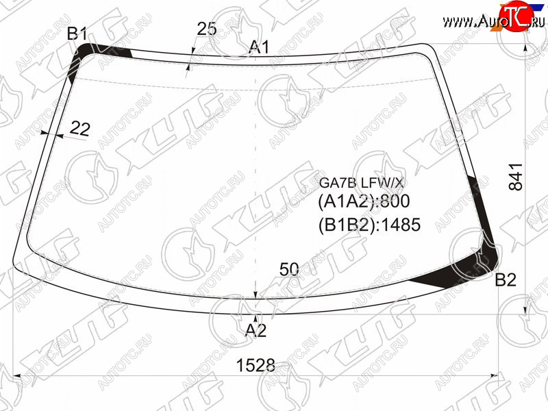 5 249 р. Стекло лобовое Ford Telstar 94-97  Mazda 626 92-97  Cronos 91-95  Efini MS-6 91-94 XYG GA7B LFW/X  с доставкой в г. Кемерово