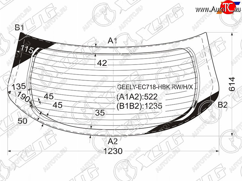 10 999 р. Стекло заднее (Цвет зеленый Обогрев) Geely Emgrand EC7 09-17 XYG GEELY-EC718-HBK RW/H/X  с доставкой в г. Кемерово