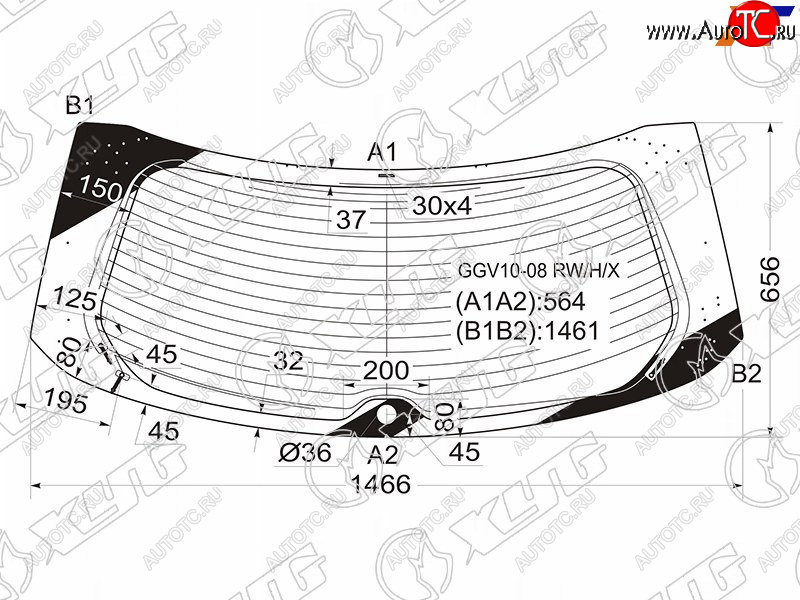 10 399 р. Стекло заднее (Цвет зеленый Обогрев Антенна) Toyota Venza 08-16 XYG GGV10-08 RW/H/X  с доставкой в г. Кемерово